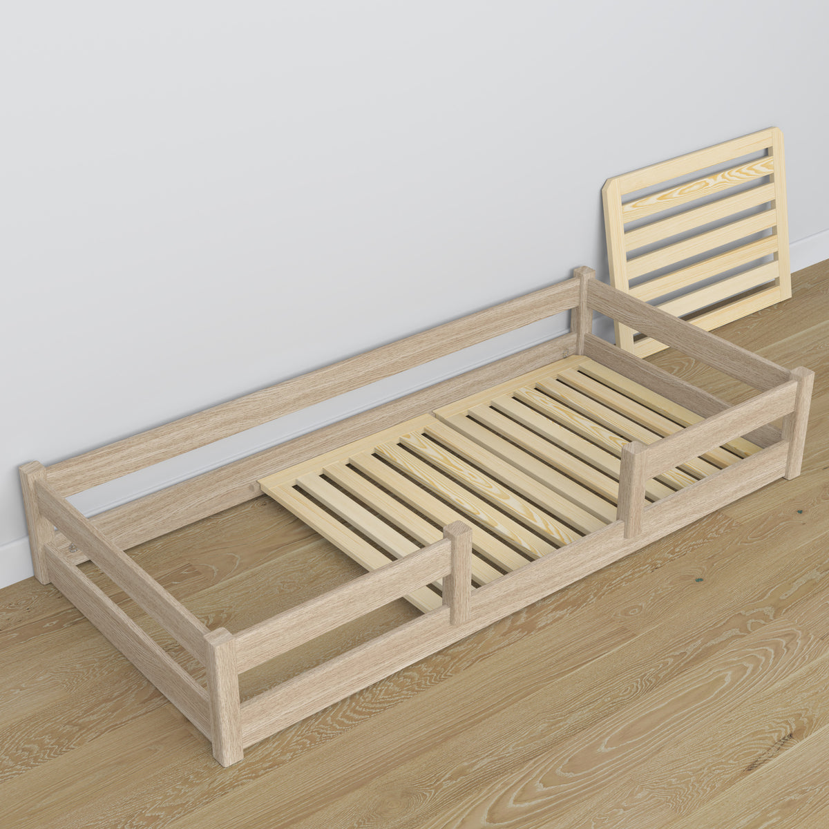 Oak low bed N01 oak bleached