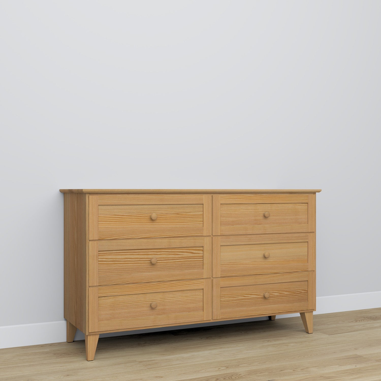 Pine chest of drawers 6S 154 Scandi natural pine