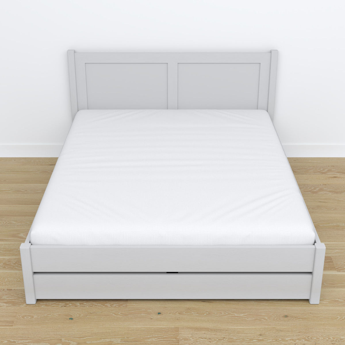 Wooden double bed with drawer N02 grey
