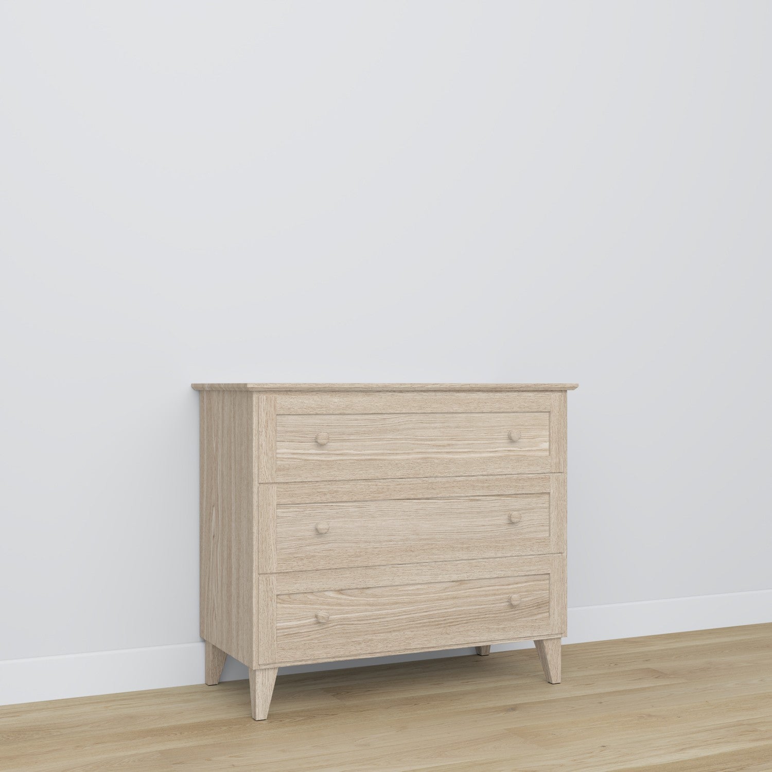 Oak chest of drawers 3S 105 Scandi oak bleached