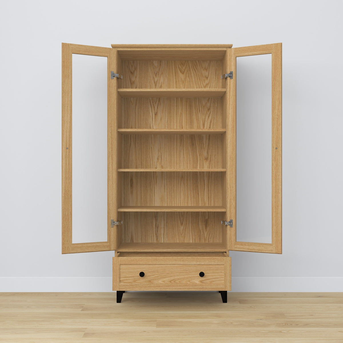Oak display cabinet 1S 90 Scandi oak natural / black
