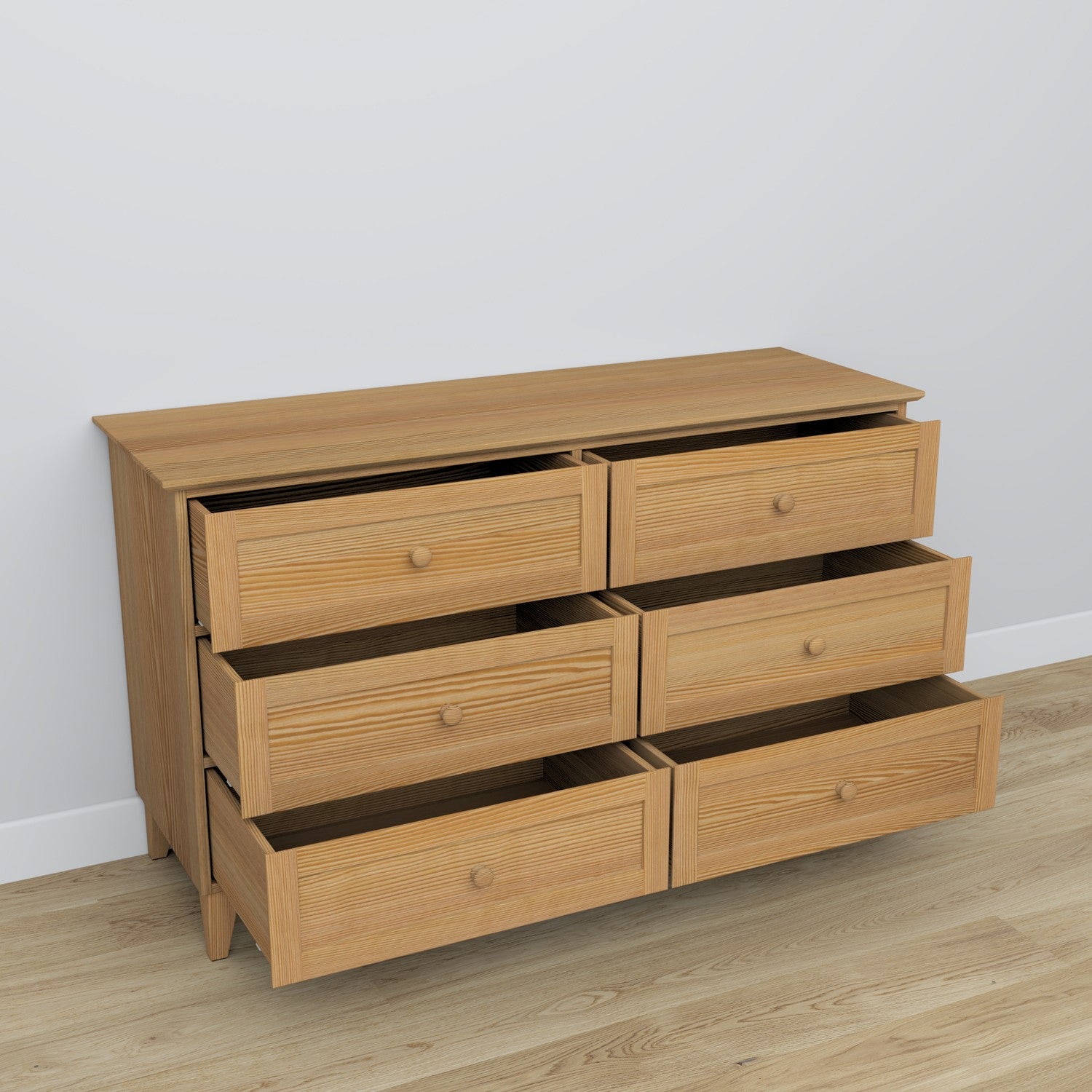 Pine chest of drawers 6S 154 Scandi natural pine