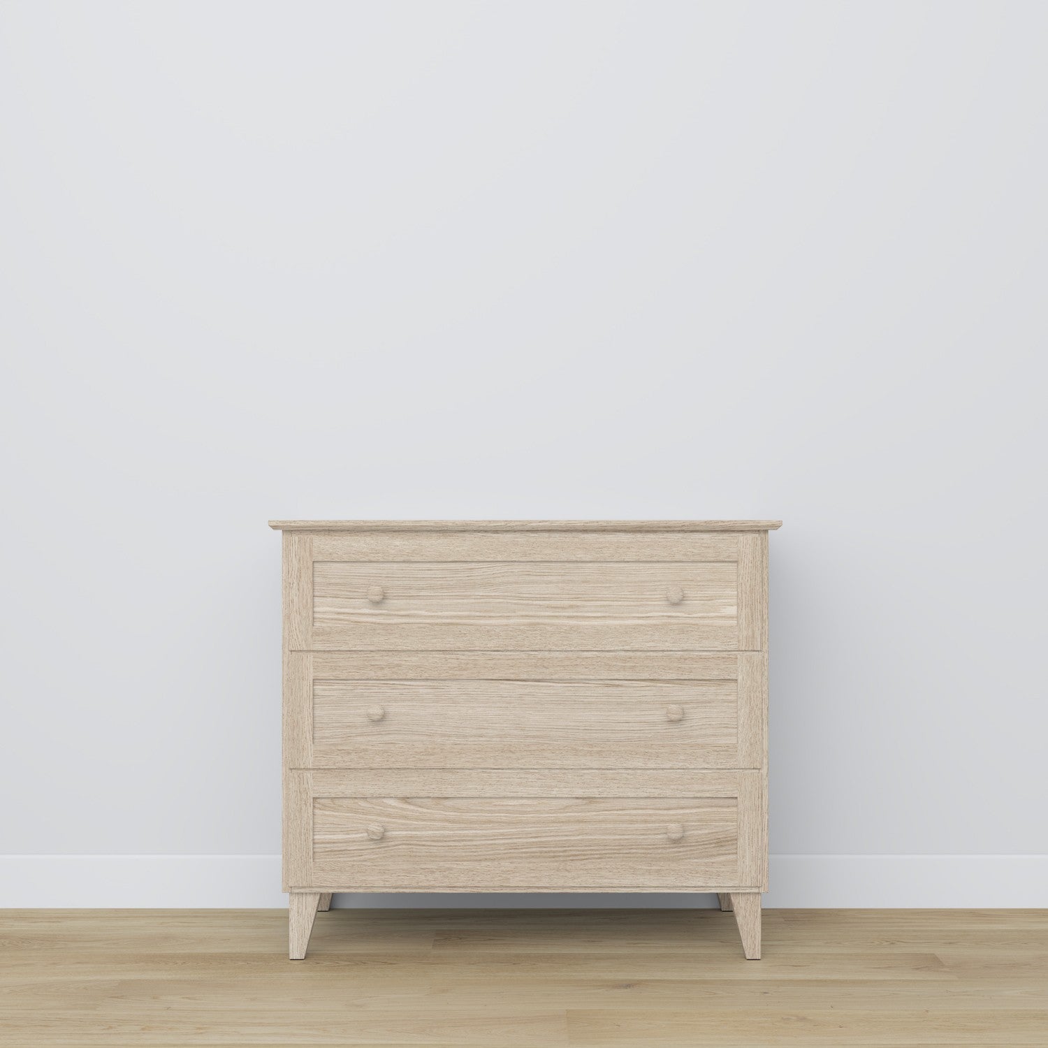 Oak chest of drawers 3S 105 Scandi oak bleached