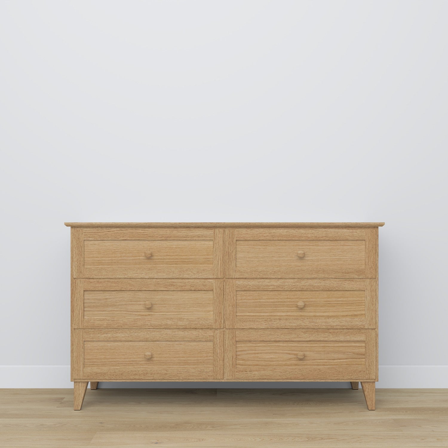 Oak chest of drawers 6S 154 Scandi oak natural