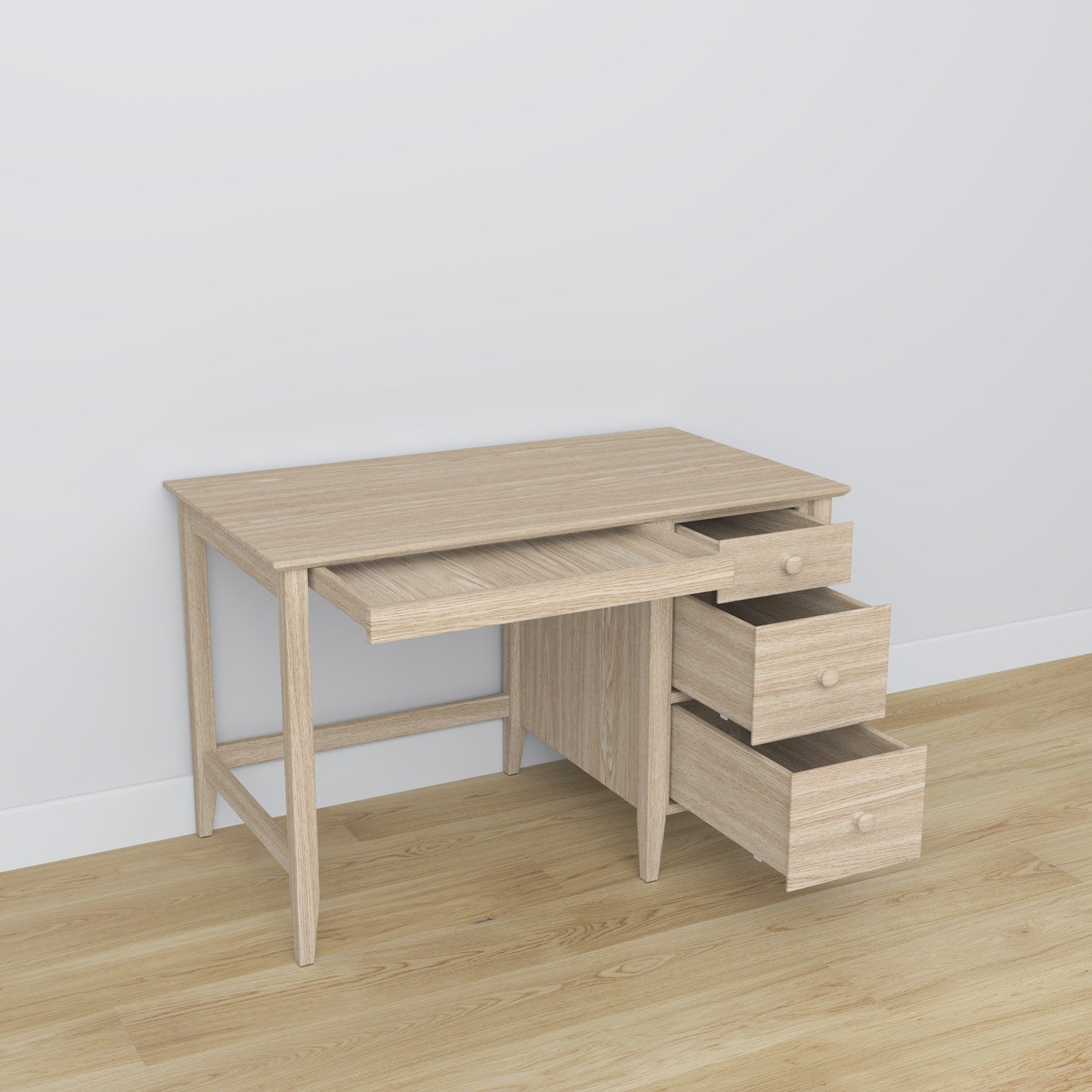 Oak desk 3S Scandi oak bleached