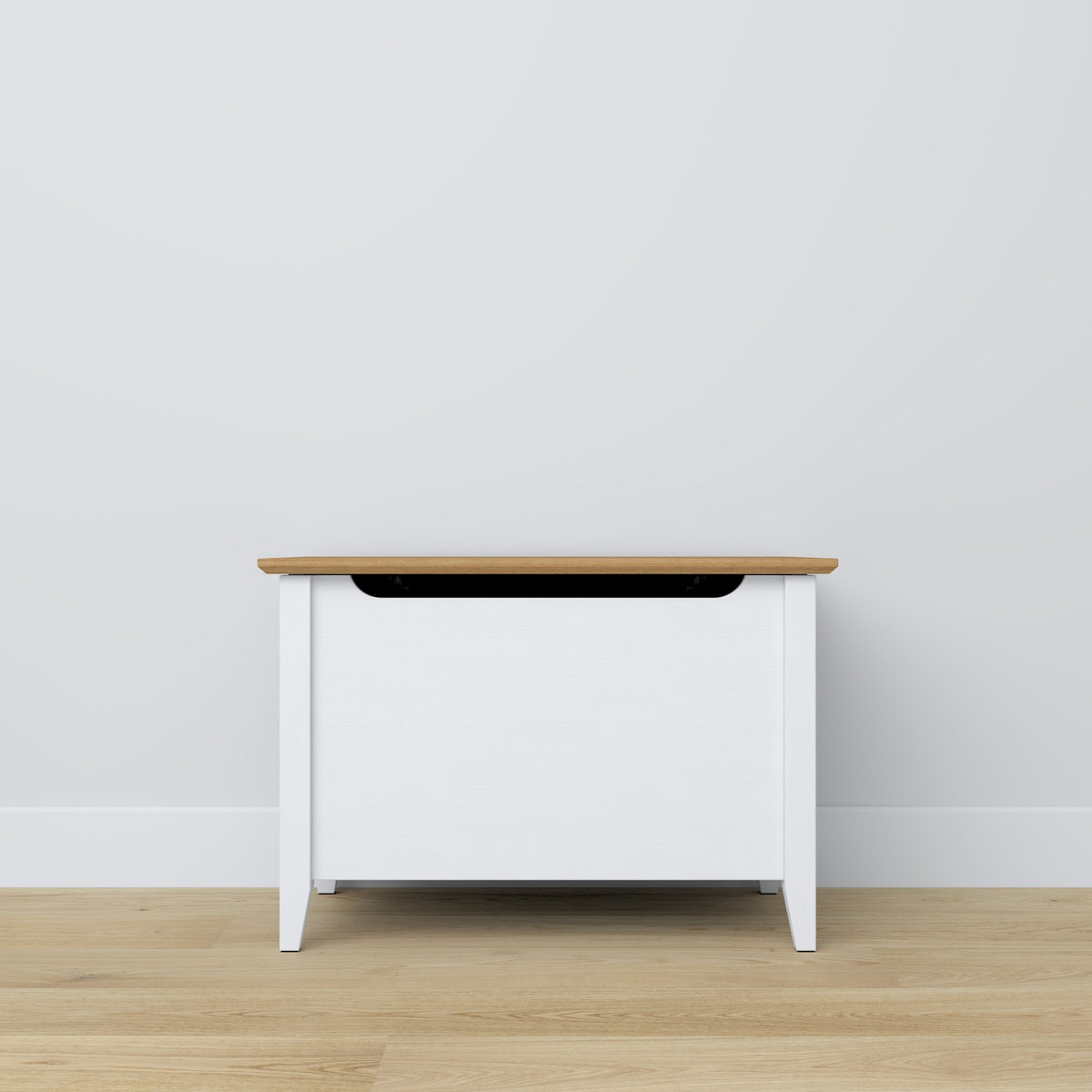 Wooden chest Scandi white / natural oak