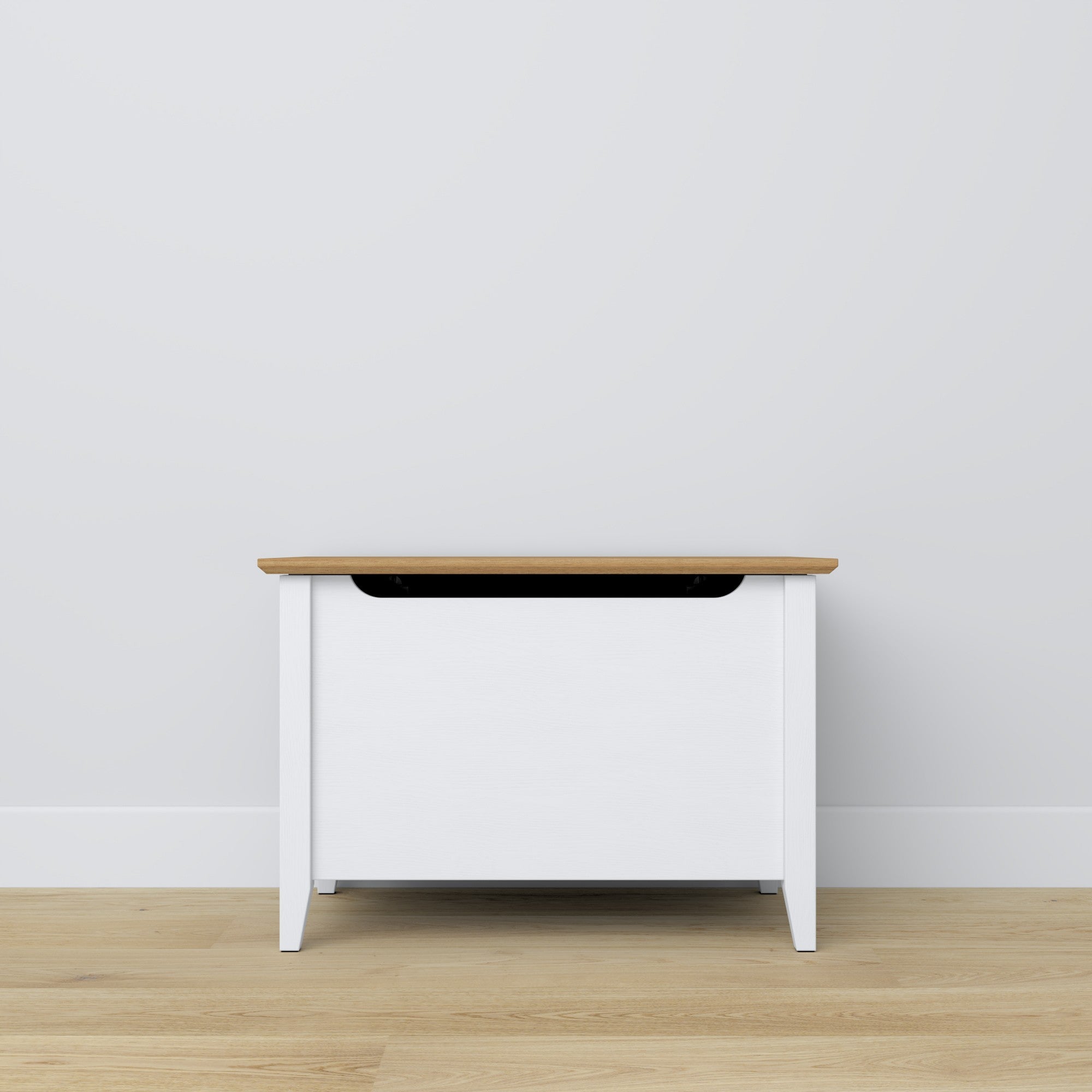 Wooden chest Scandi white / natural oak