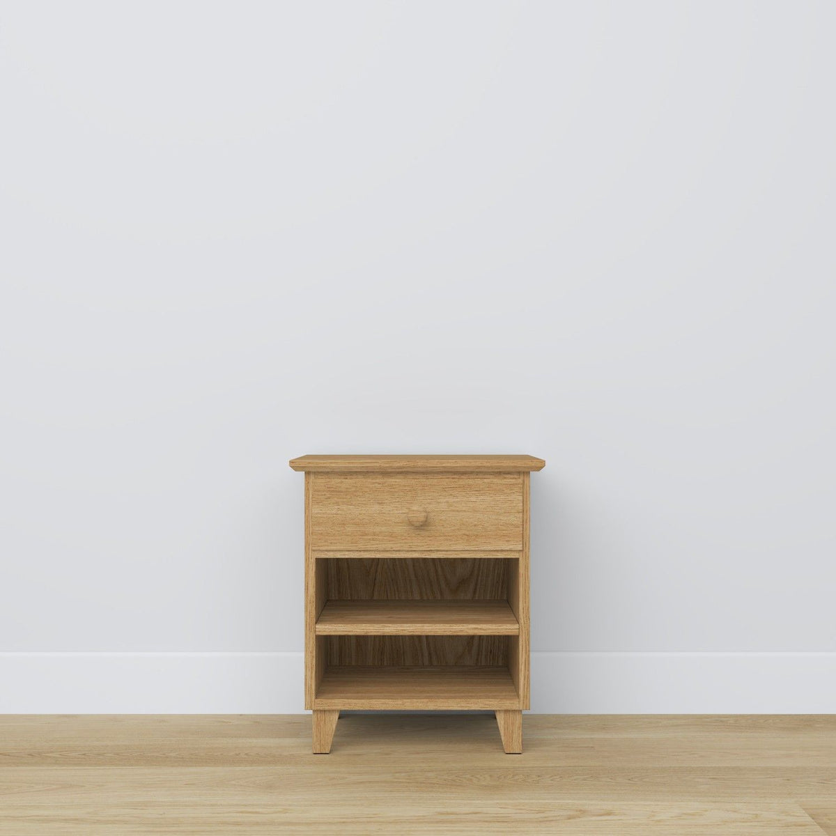 Oak bedside table 1S N02 Scandi oak natural