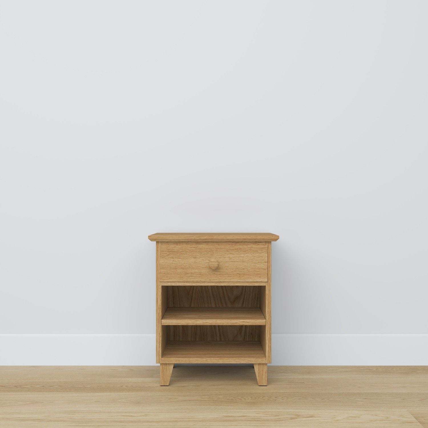 Oak bedside table 1S N02 Scandi oak natural