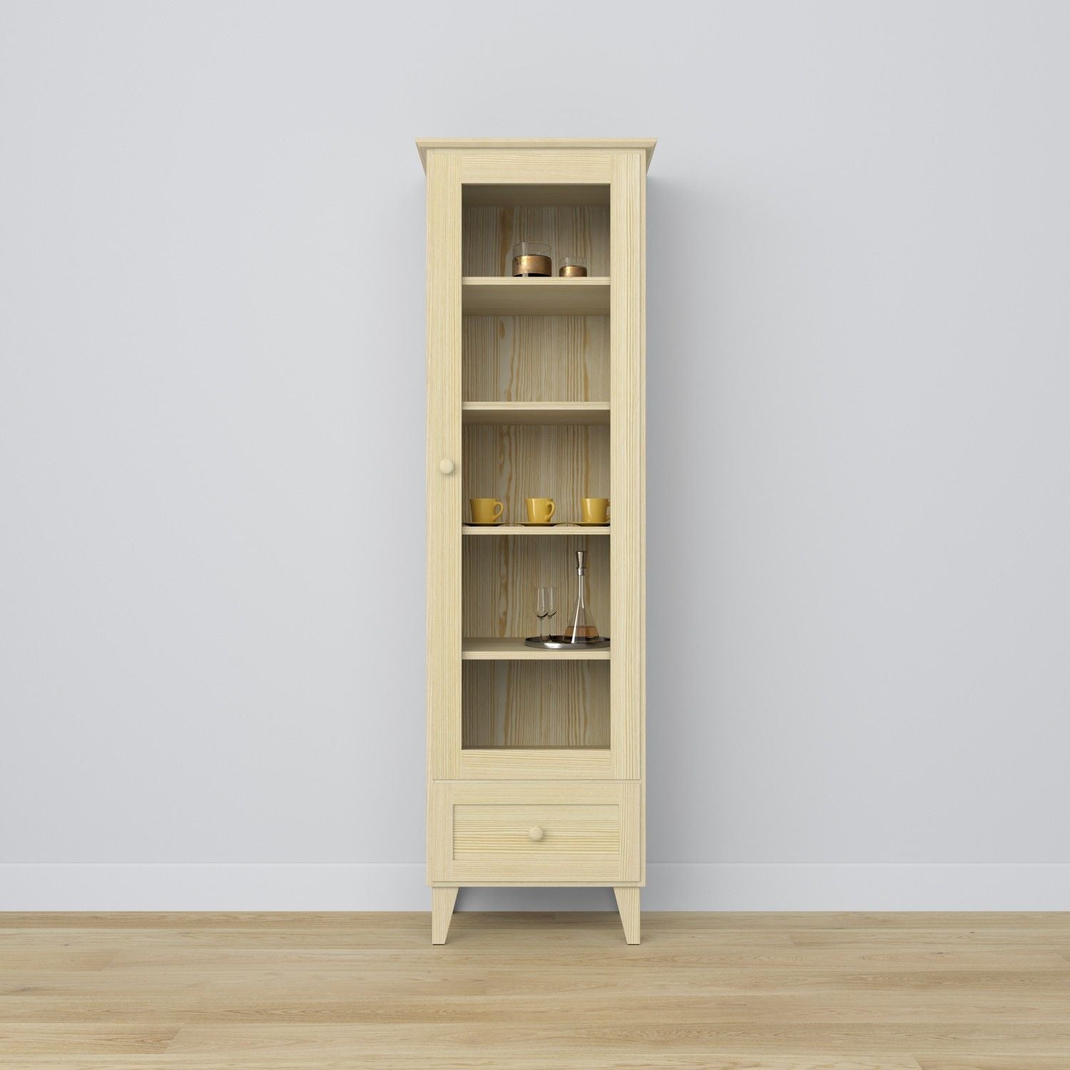Pine display cabinet 1S 57 Scandi clear pine