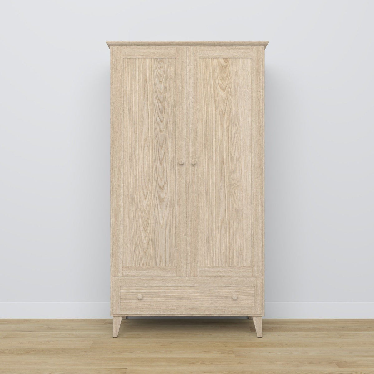 Oak wardrobe 2D1S Scandi oak bleached