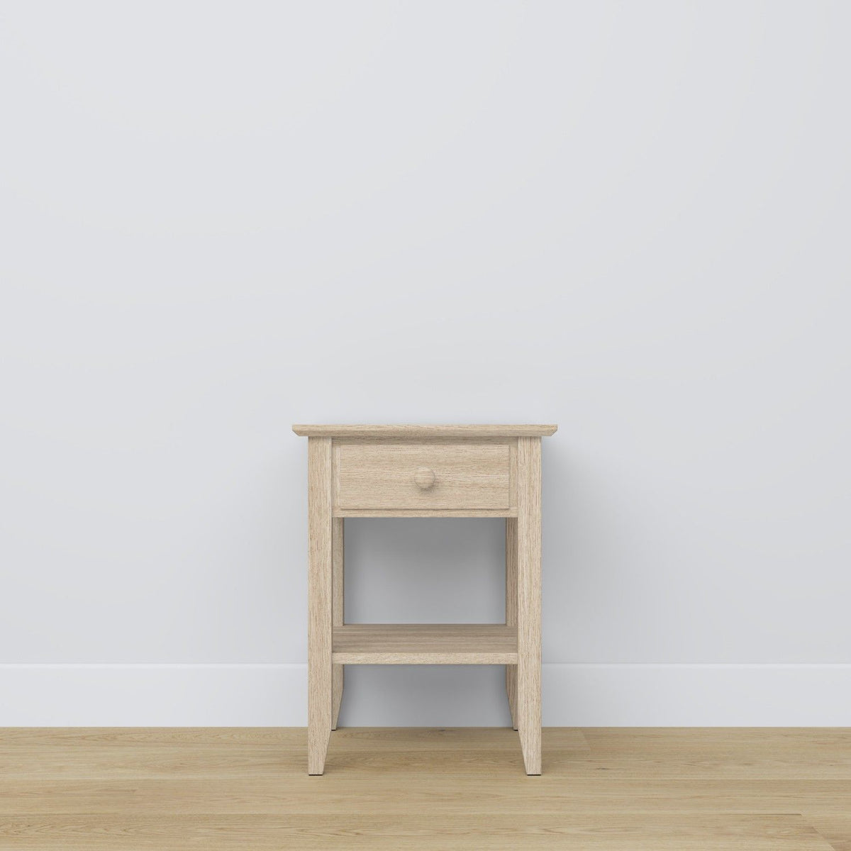 Oak bedside table 1S N01 Scandi oak bleached