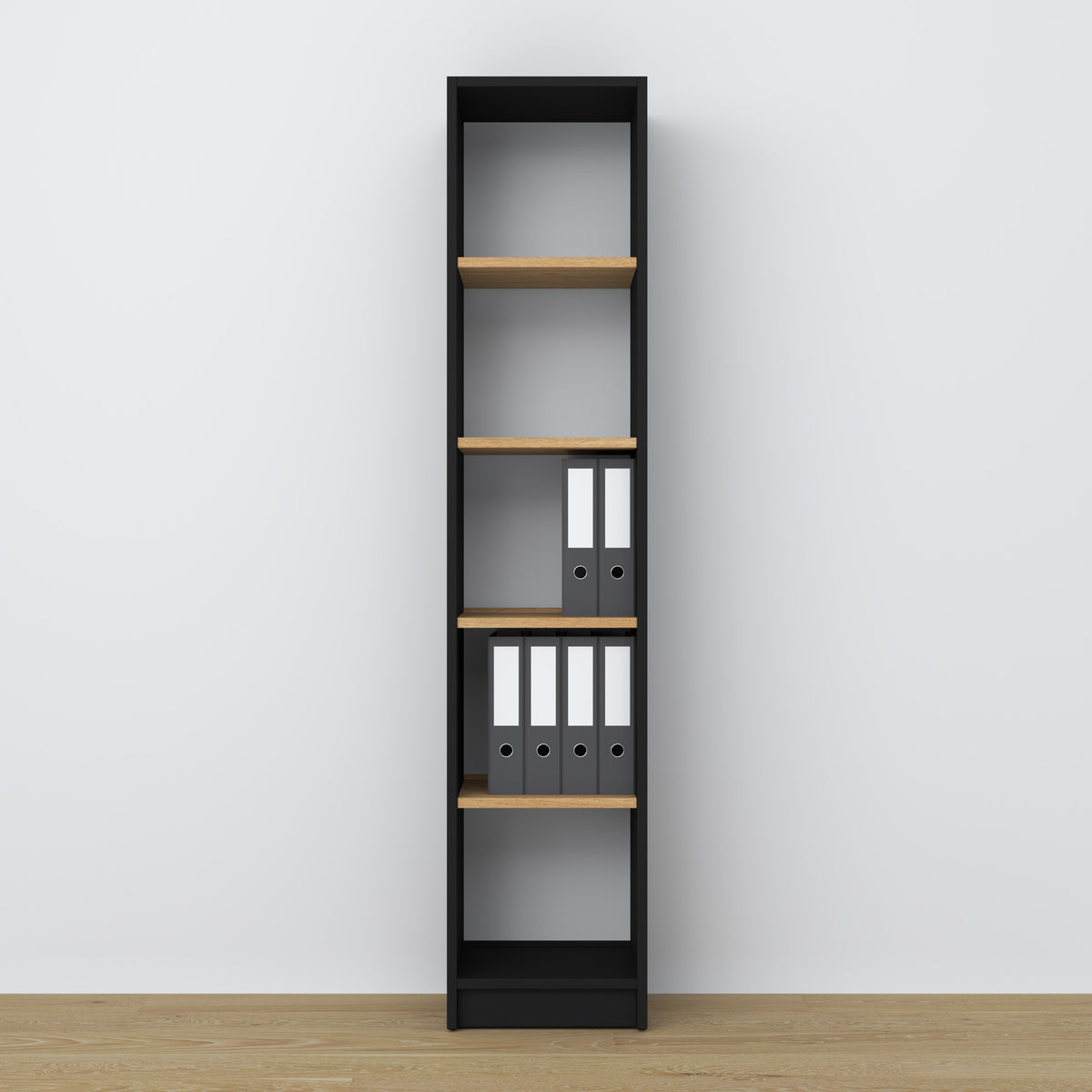 Wooden shelf N01 black / oak