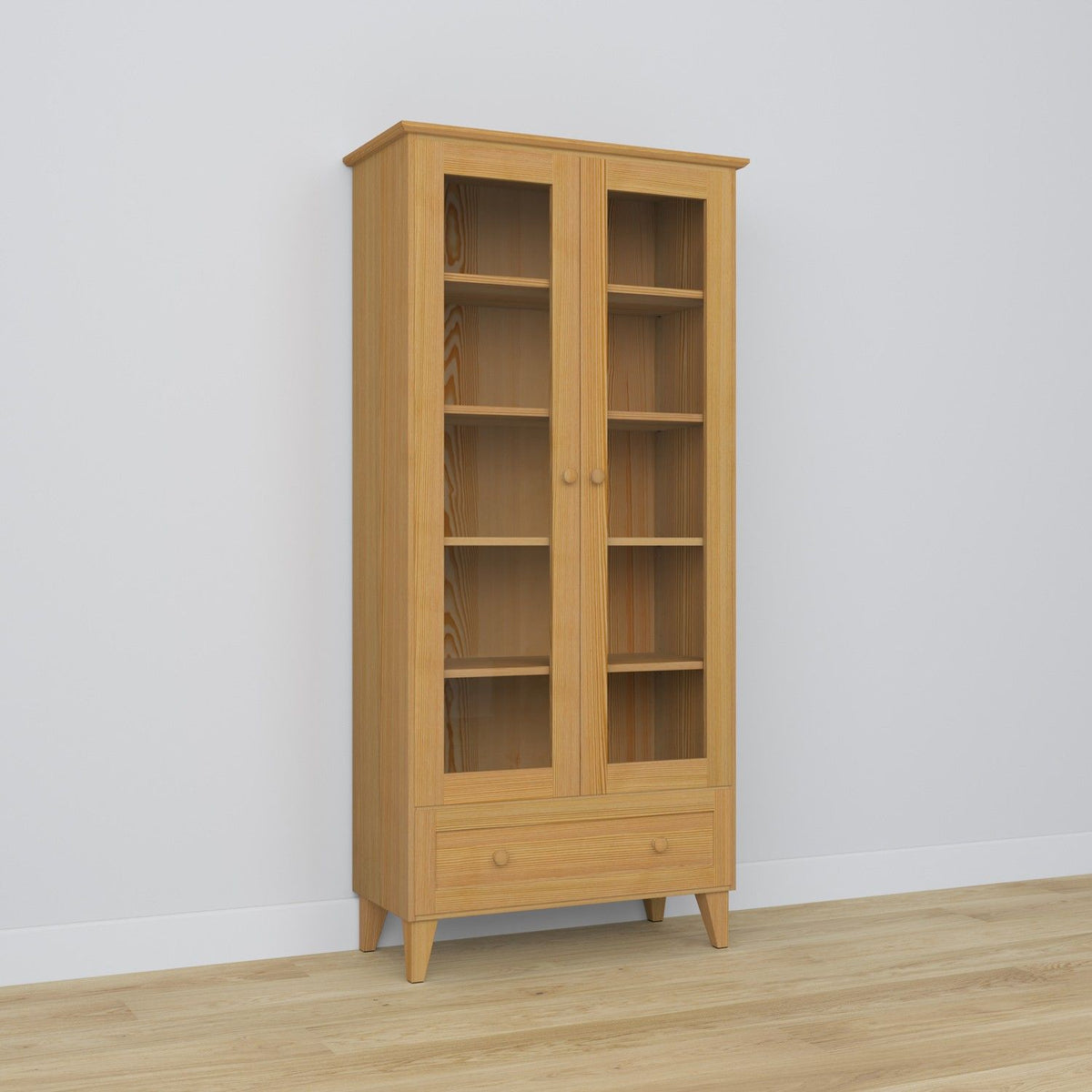 Pine display cabinet 1S 90 Scandi natural pine
