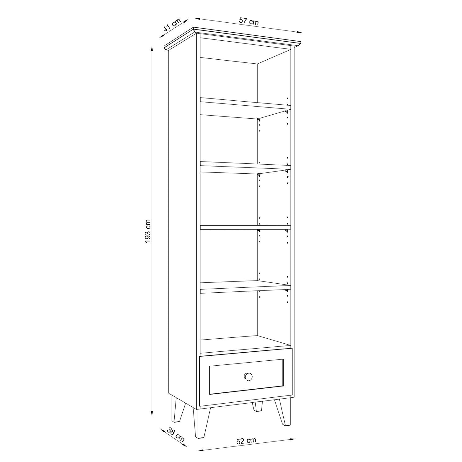 Oak shelf 1S 57 Scandi oak natural / black