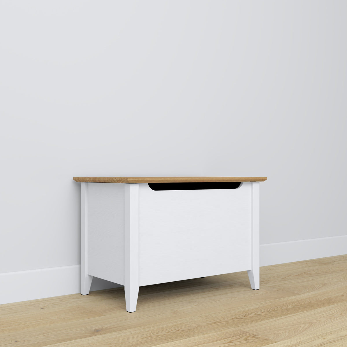 Wooden chest Scandi white / natural oak