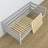 Sofa bed wooden grey – angled view, scandi