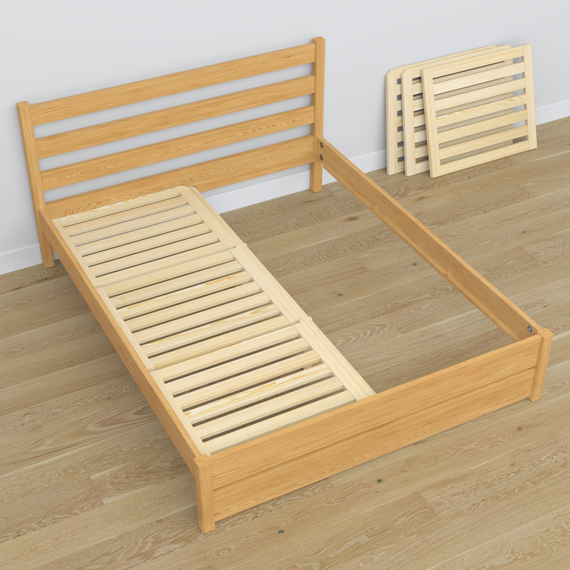 Łóżko podwójne z szufladą N01 sosna naturalna – dodatkowy widok, szuflada