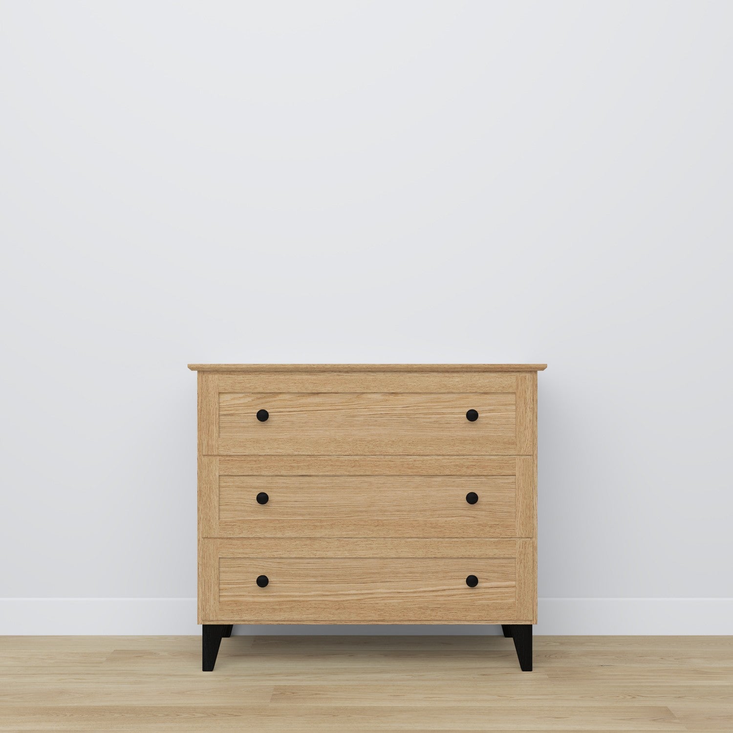 Oak chest of drawers 3S 105 Scandi oak natural / black
