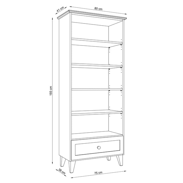 Oak shelf 1S 80 Scandi oak natural / black