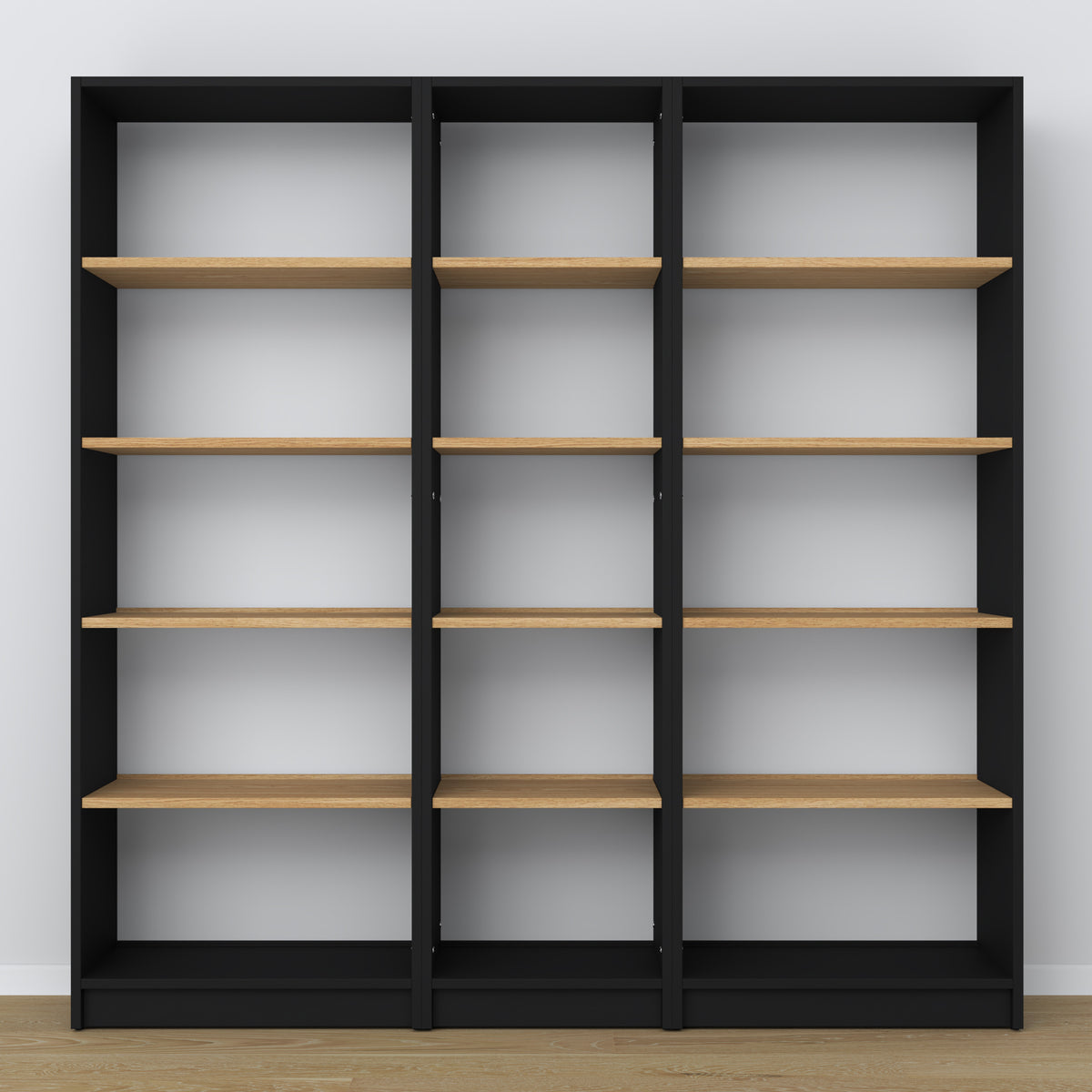 Wooden shelf N01 black / oak