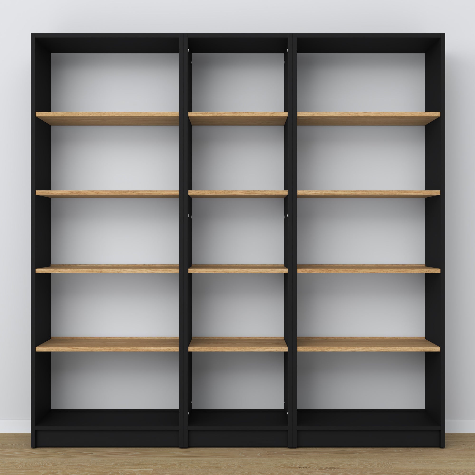 Wooden shelf N01 black / oak