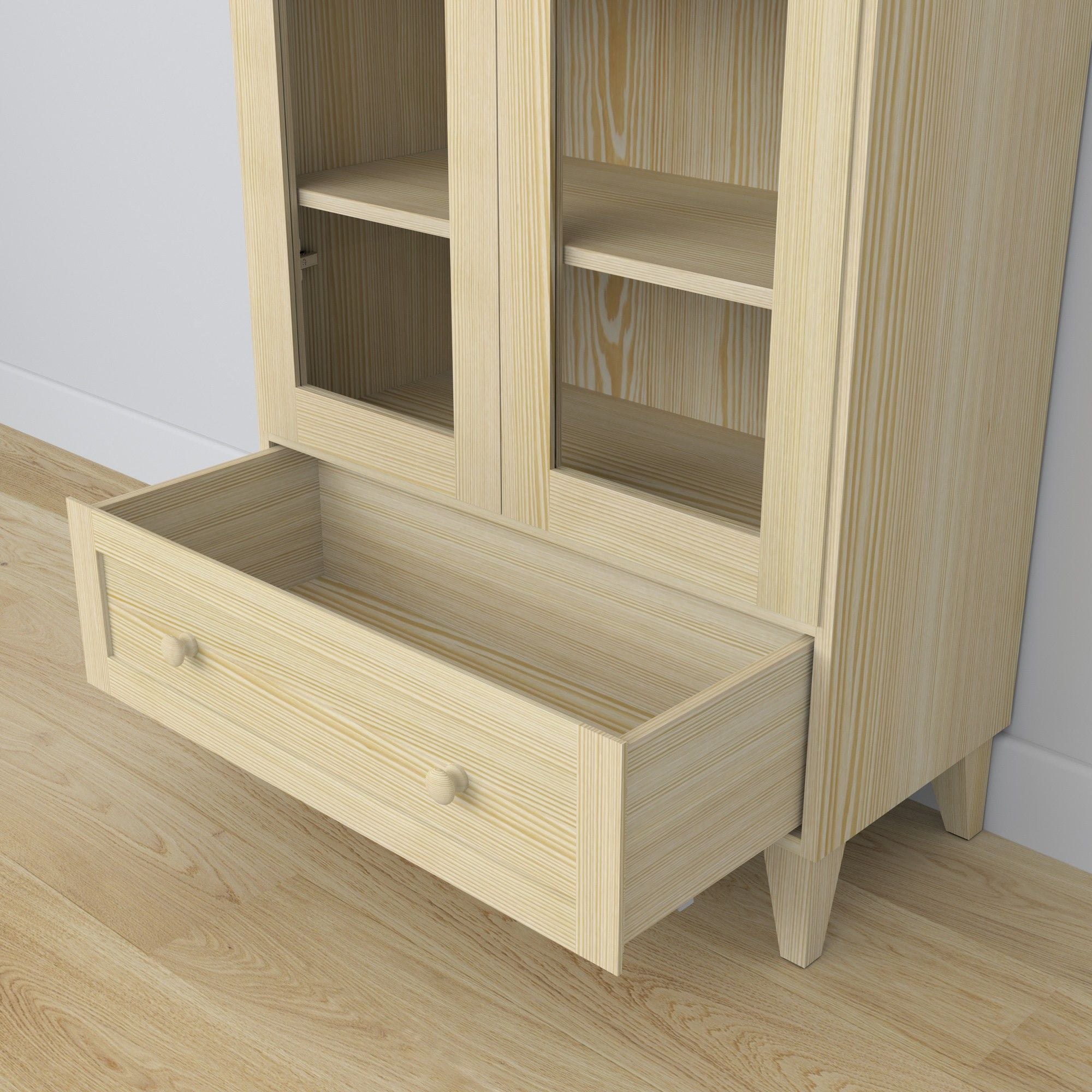 Pine display cabinet 1S 90 Scandi clear pine