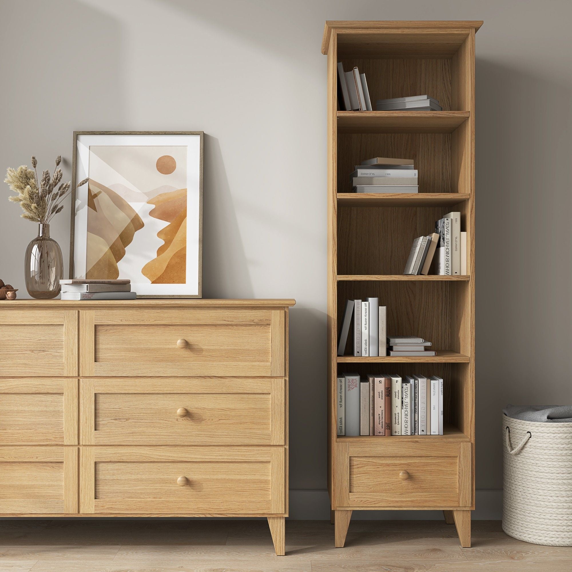 Oak shelf 1S 57 Scandi oak natural