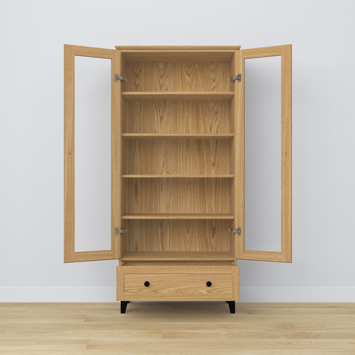 Oak display cabinet 1S 90 Scandi oak natural / black
