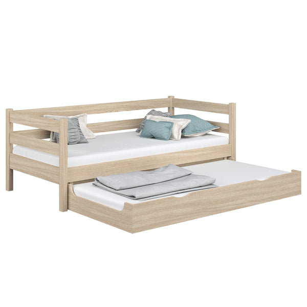 Oak sofa bed with mattress drawer bleached oak – child’s room, scandi