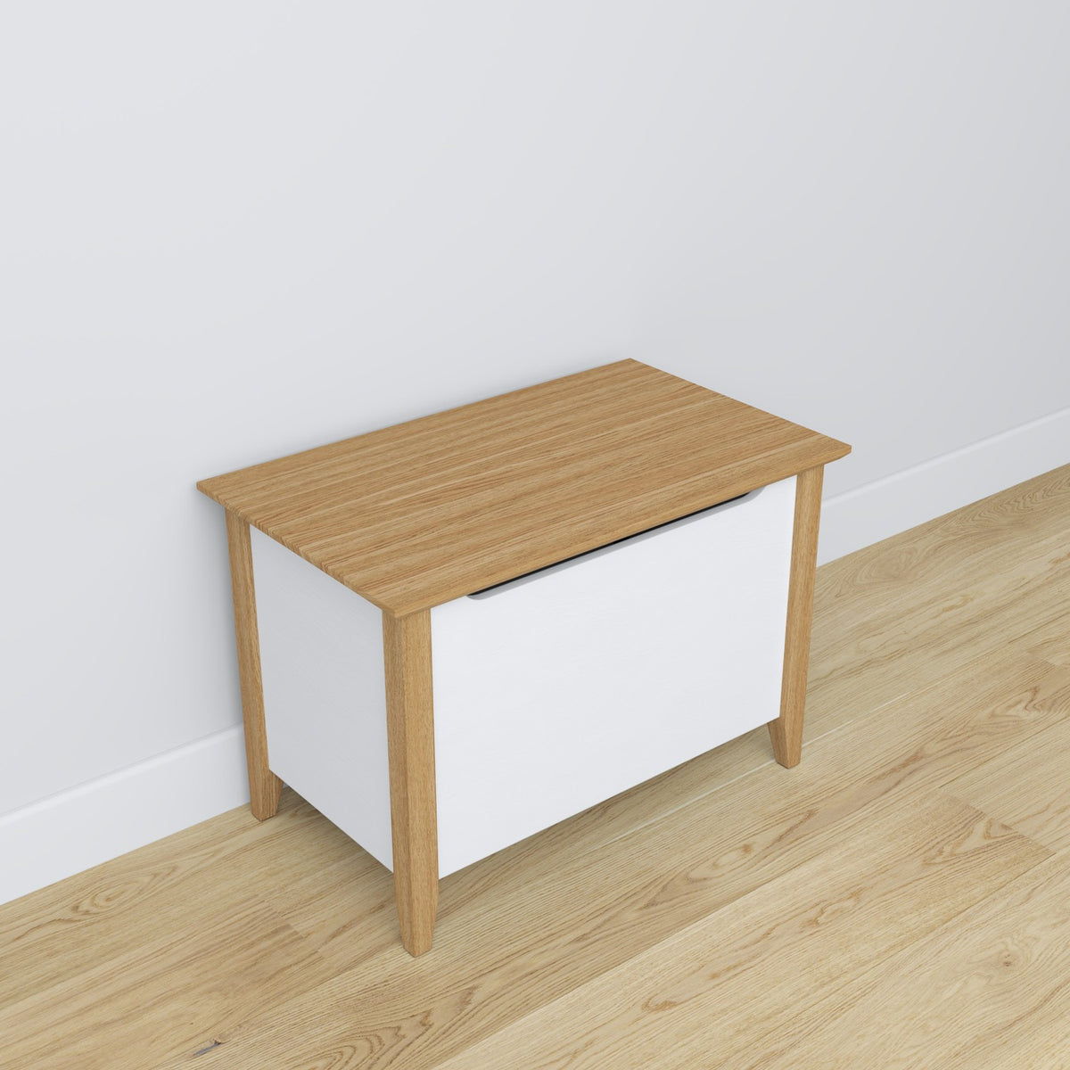 Wooden chest Scandi white / natural oak