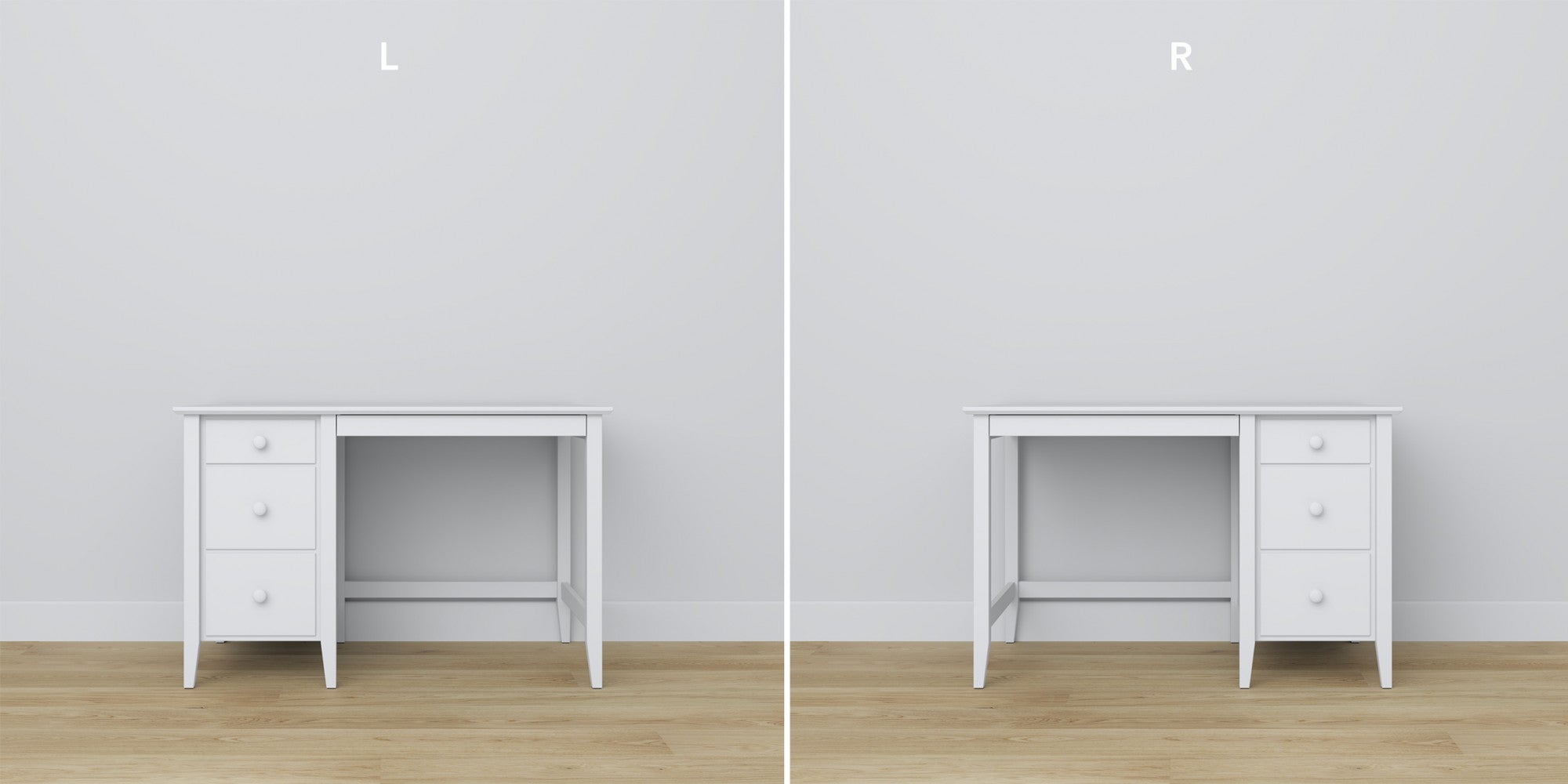 Wooden desk 3S Scandi white