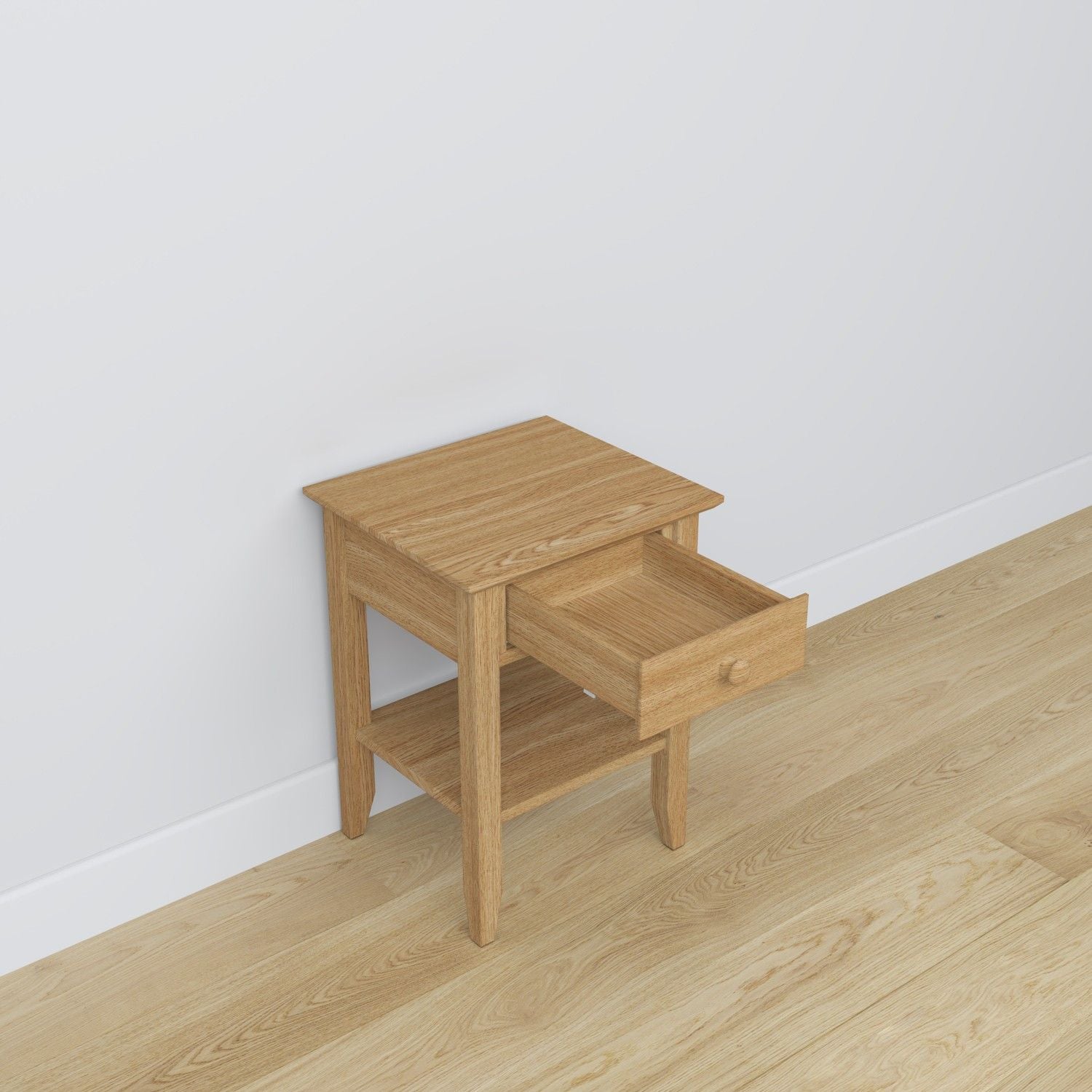 Oak bedside table 1S N01 Scandi oak natural