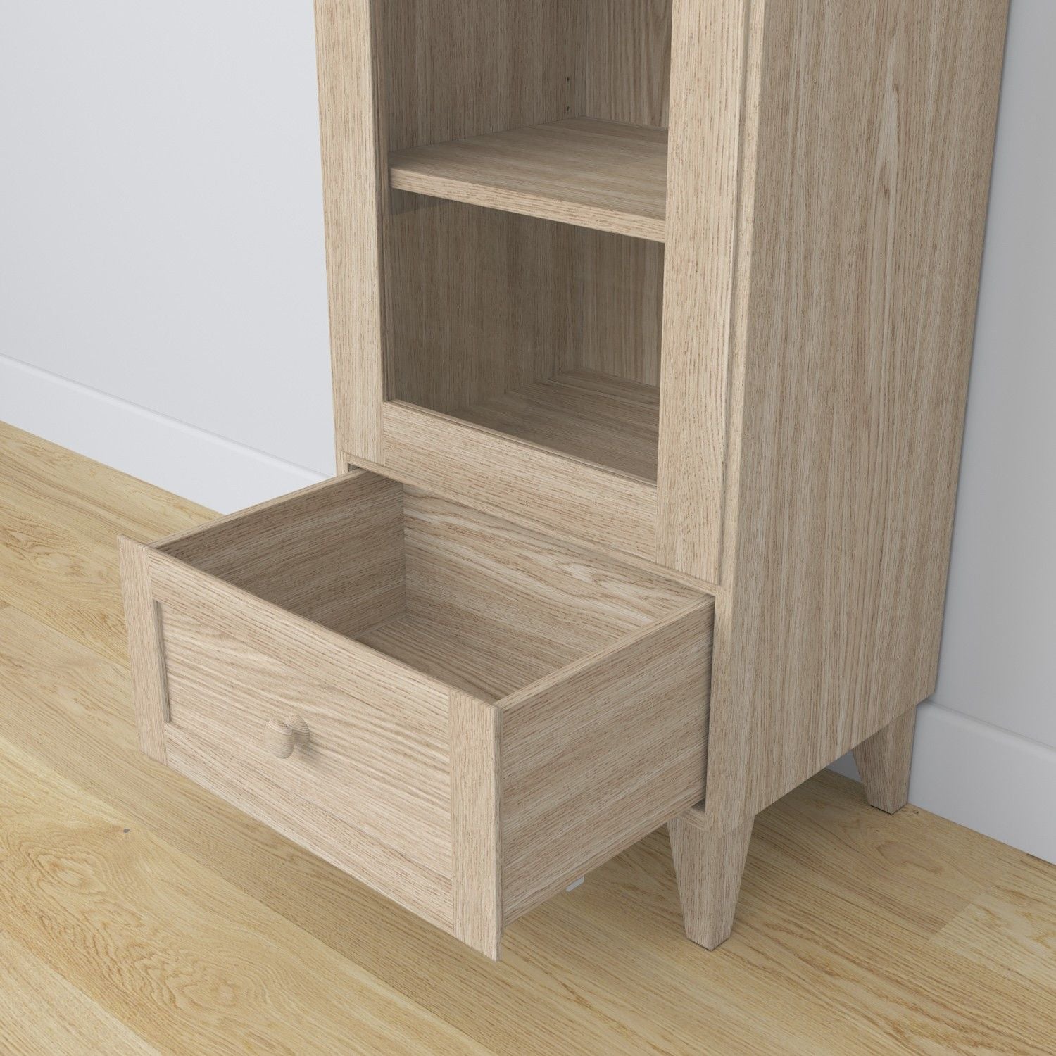 Oak display cabinet 1S 57 Scandi oak bleached