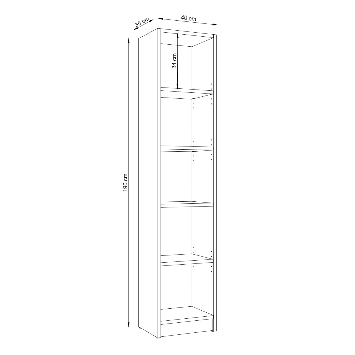 Wooden shelf N01 black / oak