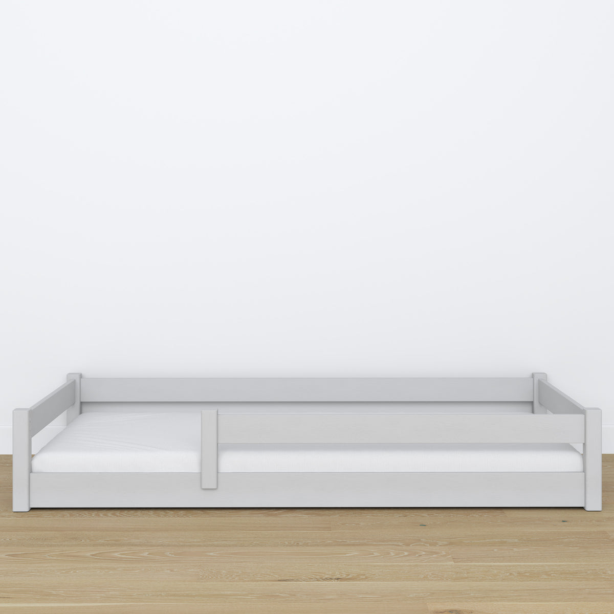 Wooden low bed N02 grey