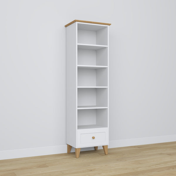 Wooden shelf 1S 57 Scandi white / oak