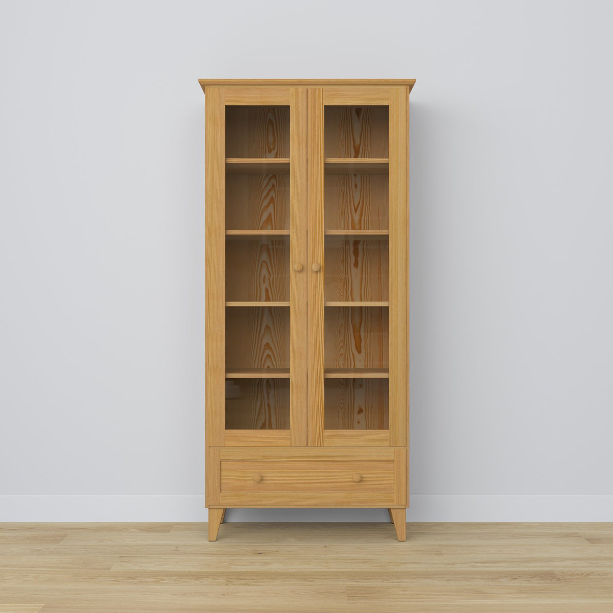 Pine display cabinet 1S 90 Scandi natural pine