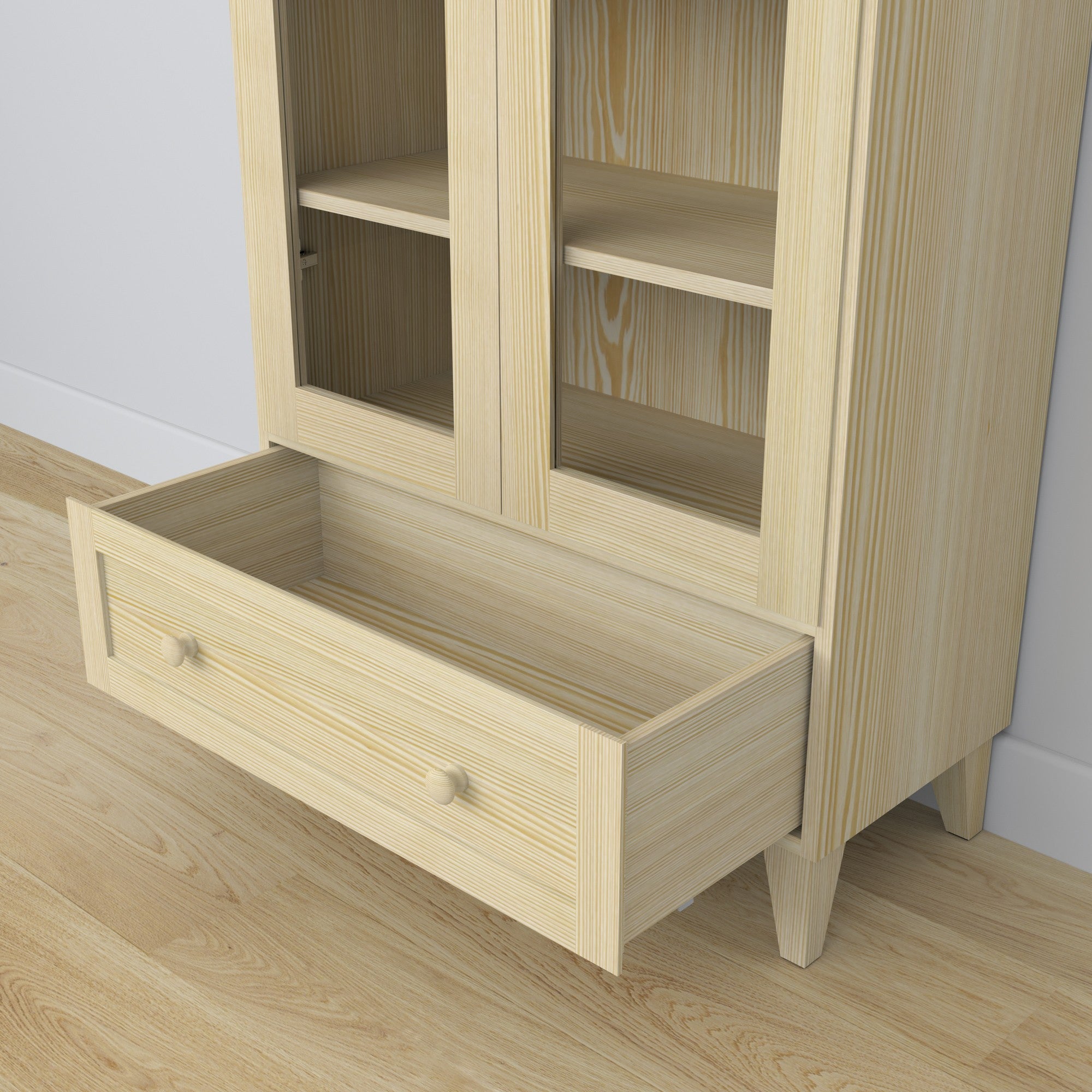 Pine display cabinet 1S 90 Scandi clear pine