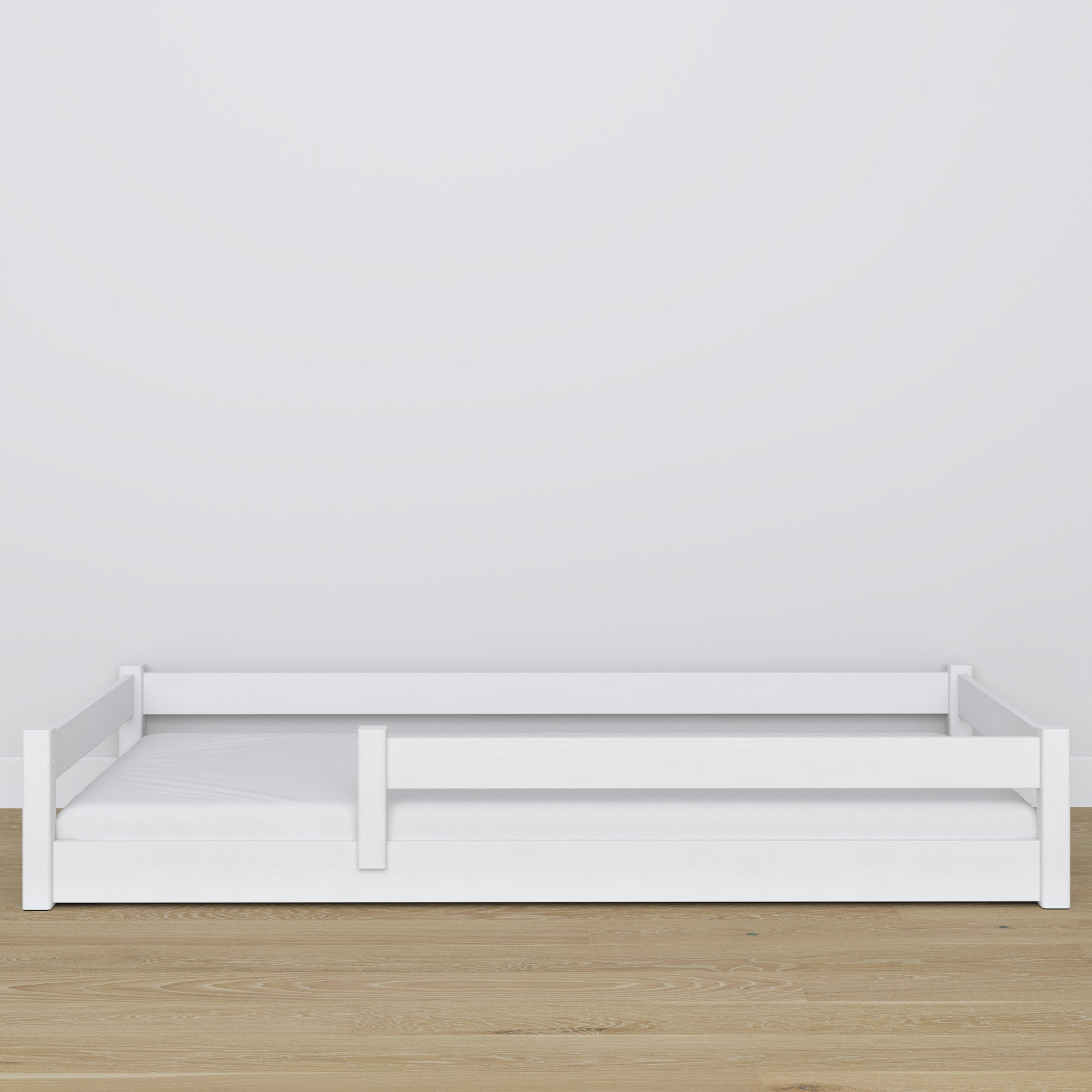 Wooden low bed N02 white