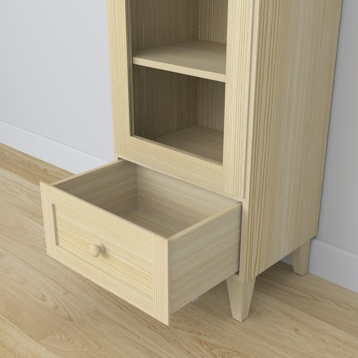 Pine display cabinet 1S 57 Scandi clear pine