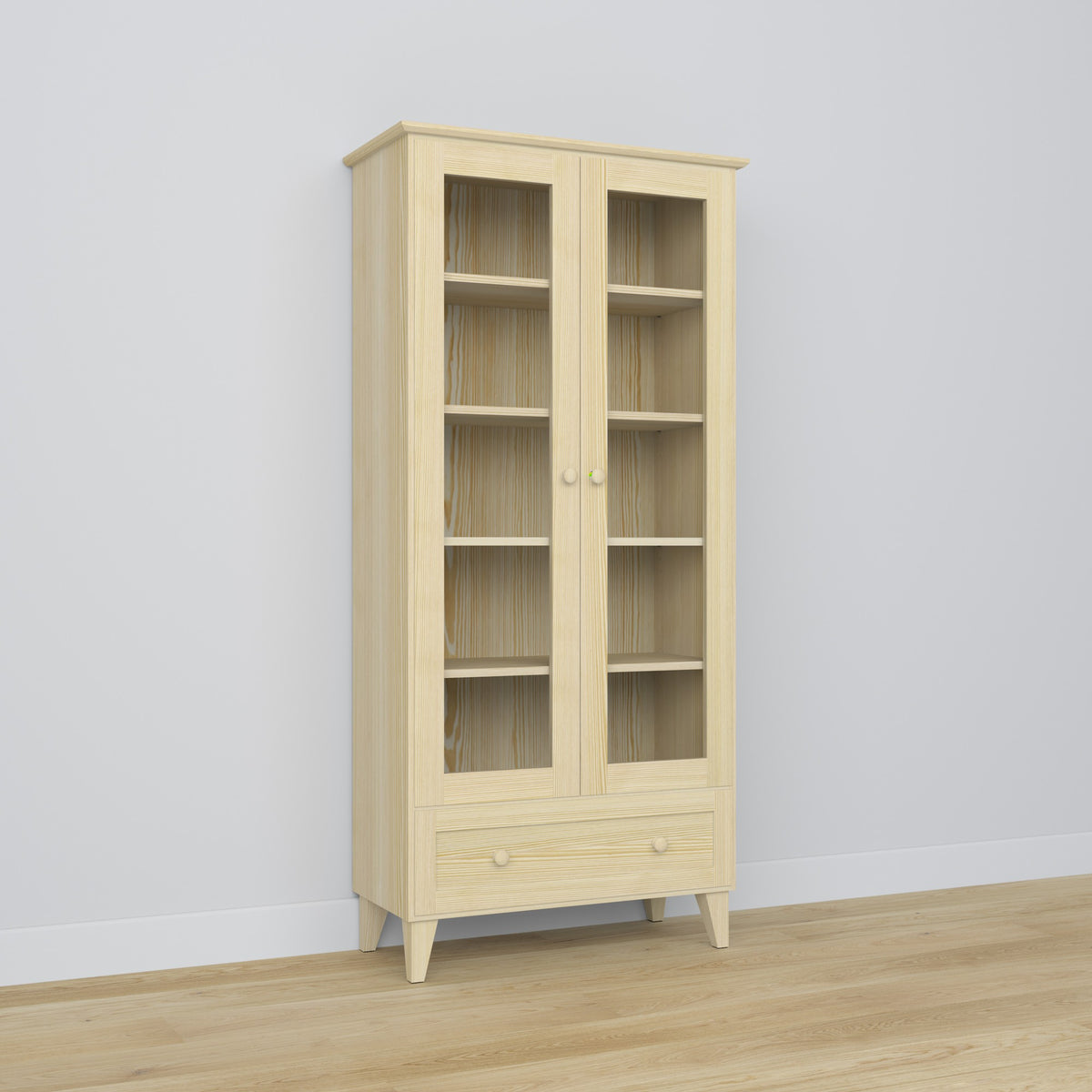 Pine display cabinet 1S 90 Scandi clear pine