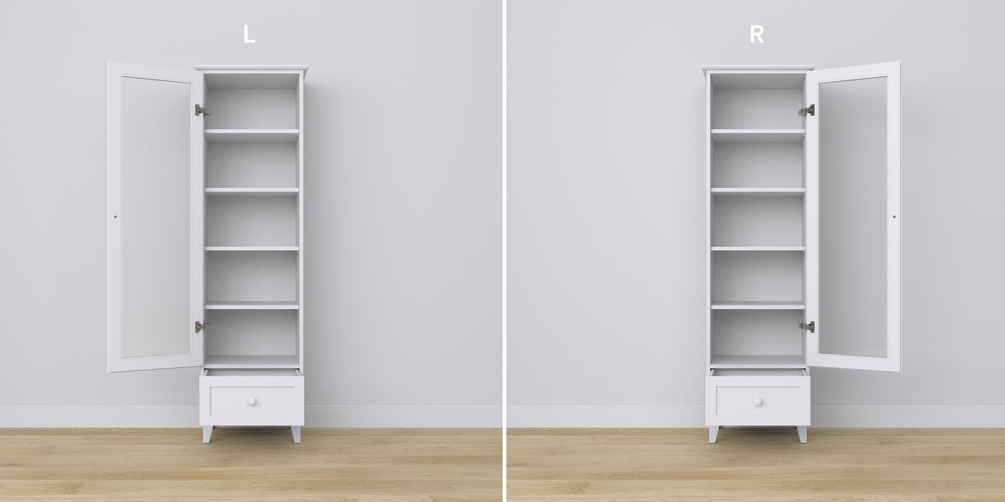 Wooden display cabinet 1S 57 Scandi white