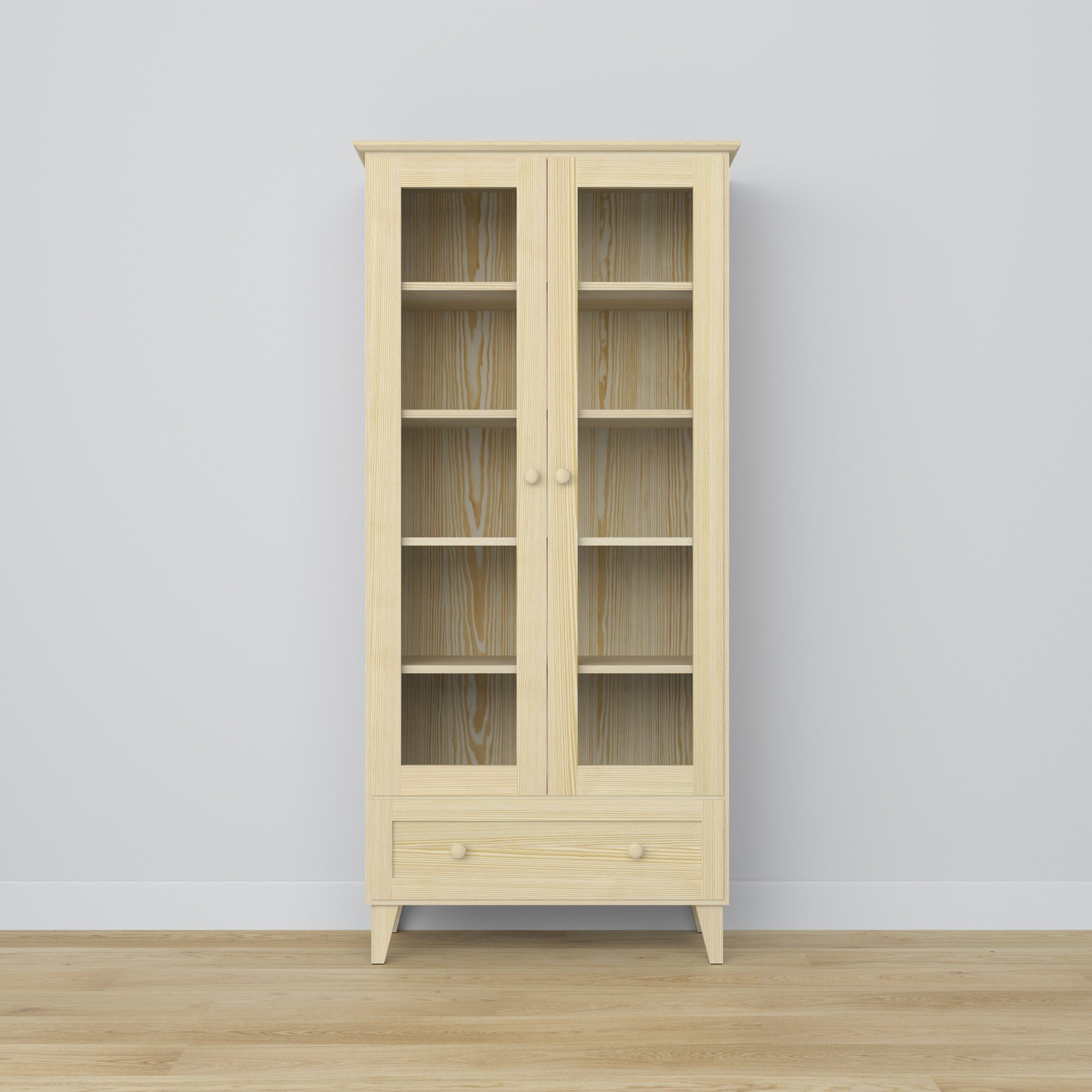 Pine display cabinet 1S 90 Scandi clear pine