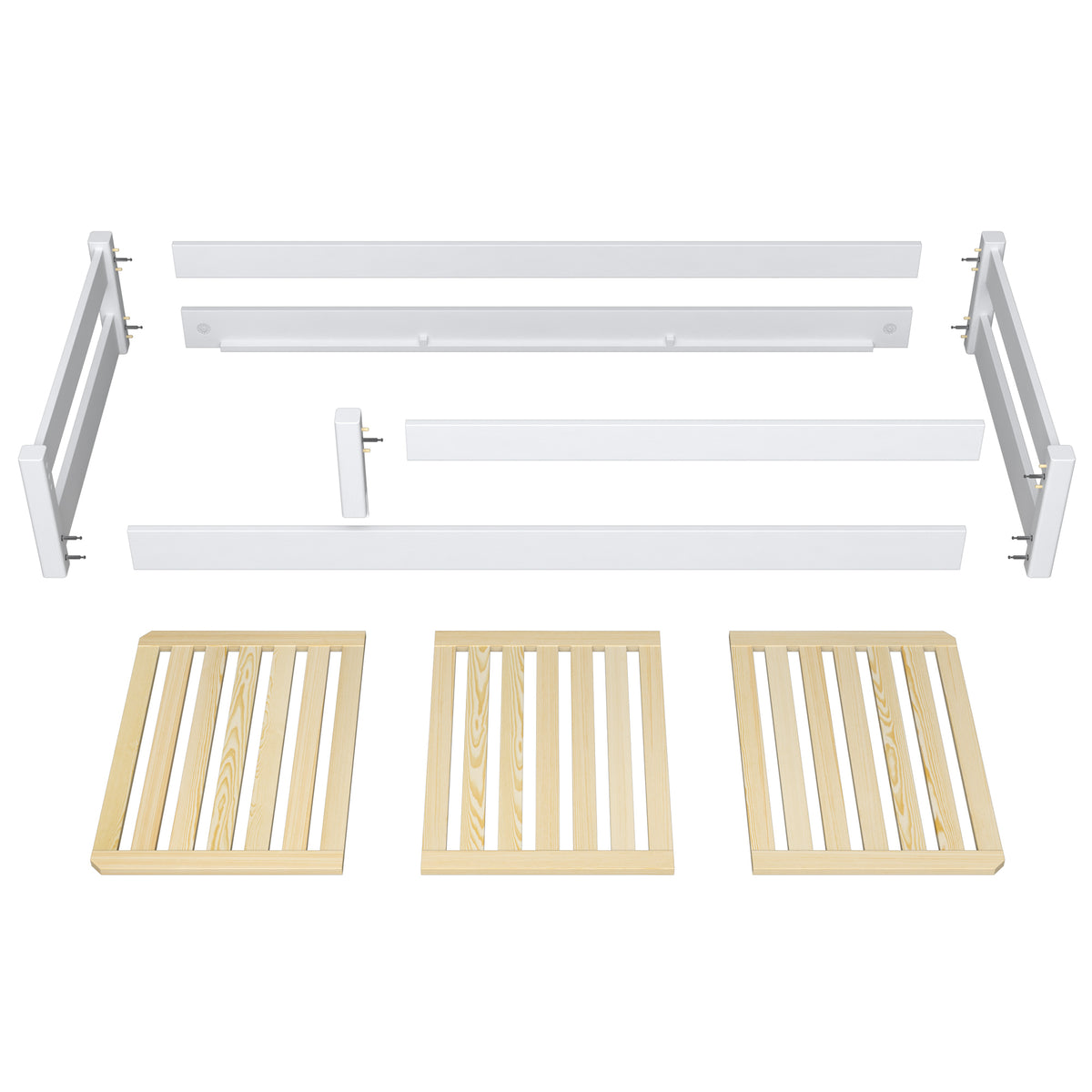 Wooden low bed N02 grey