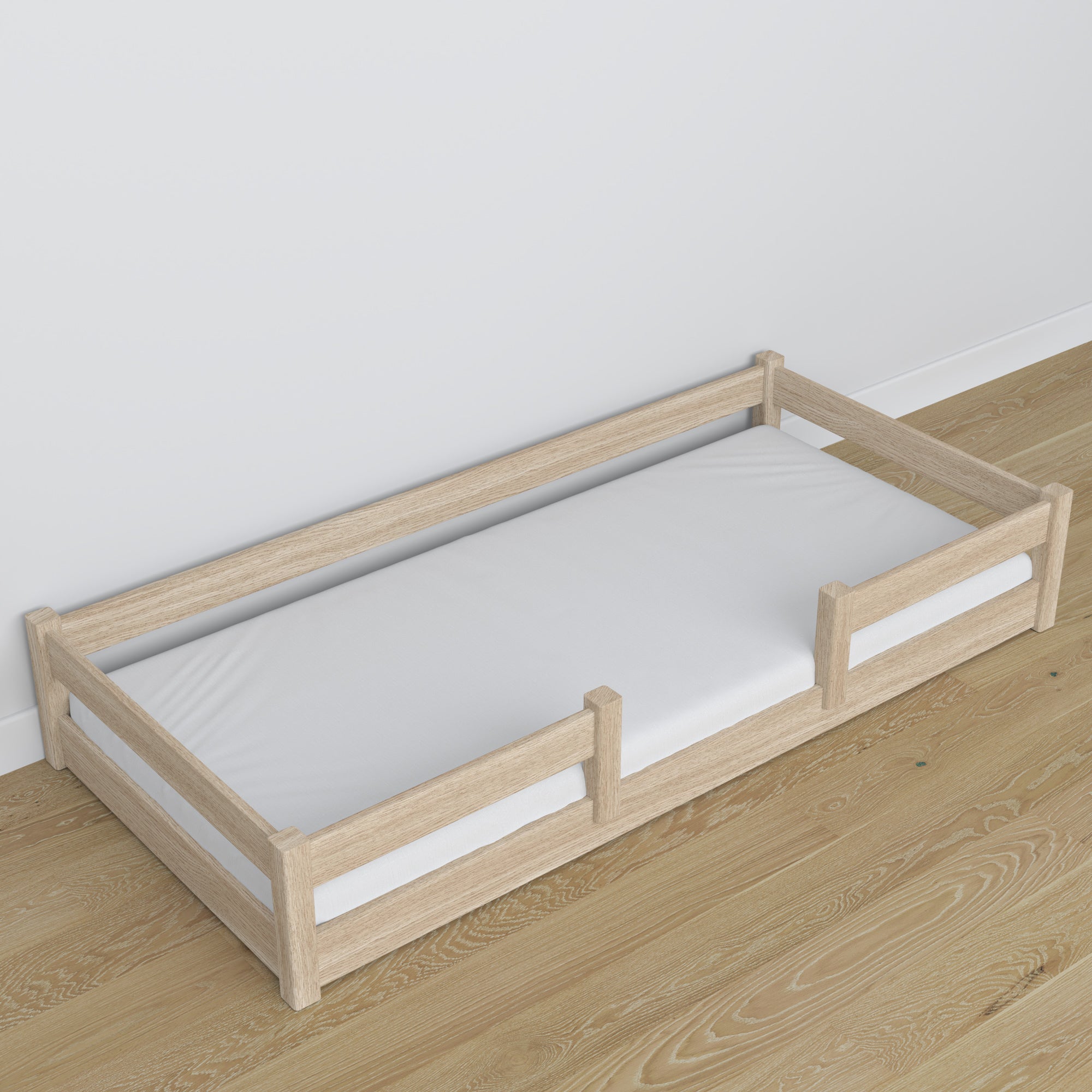 Oak low bed N01 oak bleached