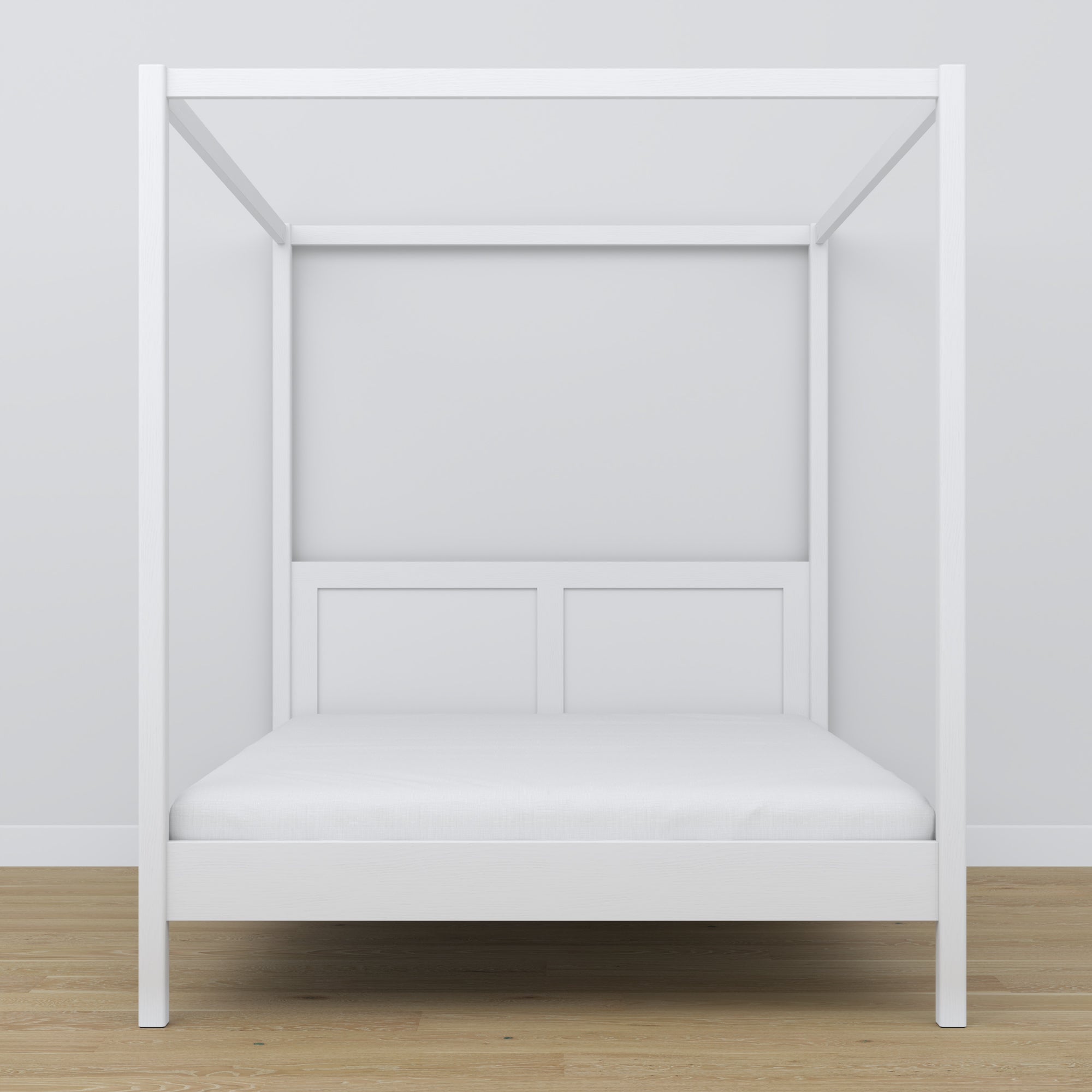Łóżko podwójne z baldachimem N02 biały – dodatkowy widok, lite drewno sosnowe