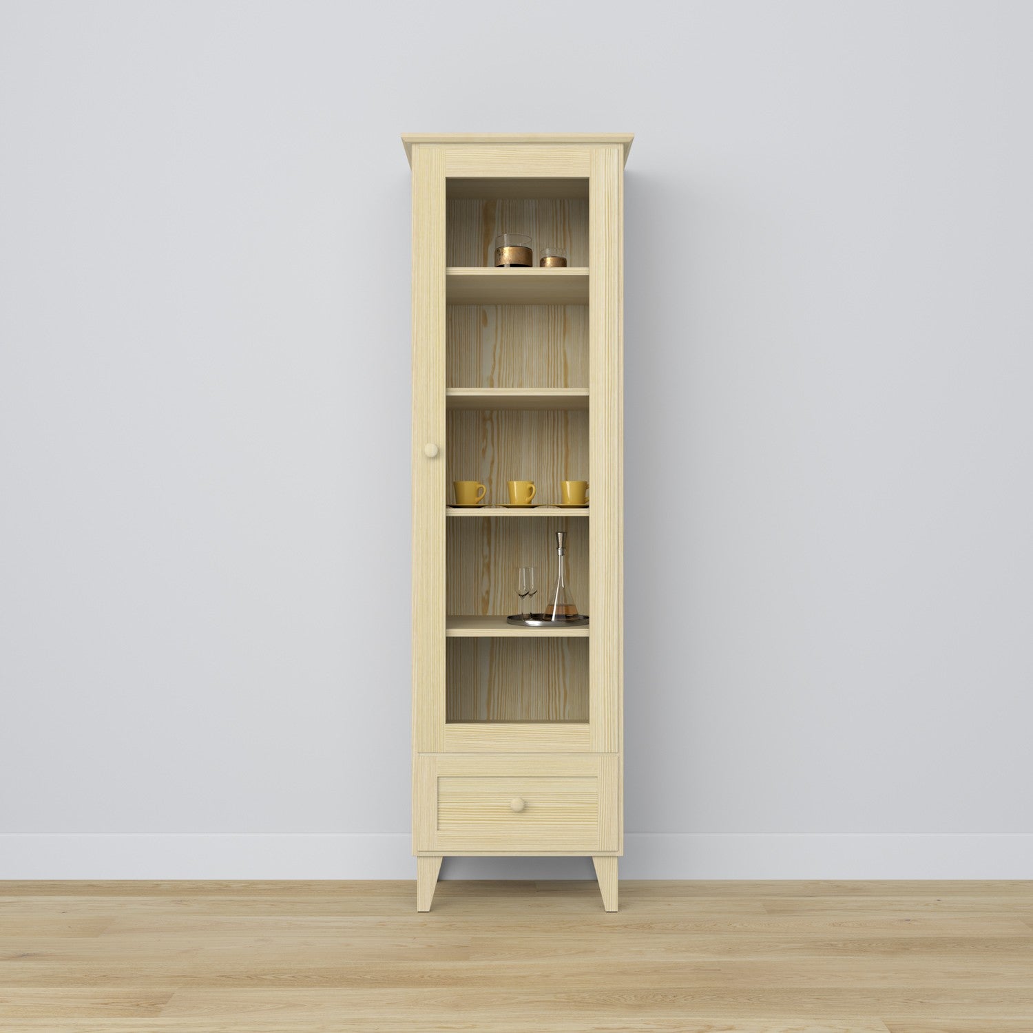 Pine display cabinet 1S 57 Scandi clear pine