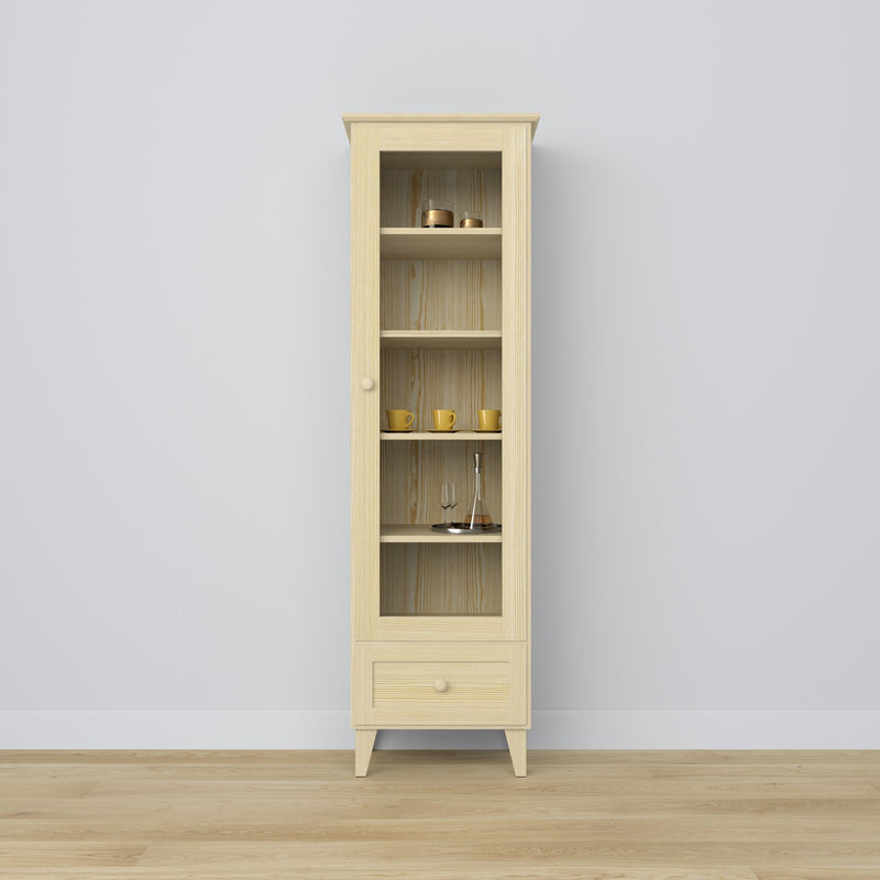 Pine display cabinet 1S 57 Scandi clear pine