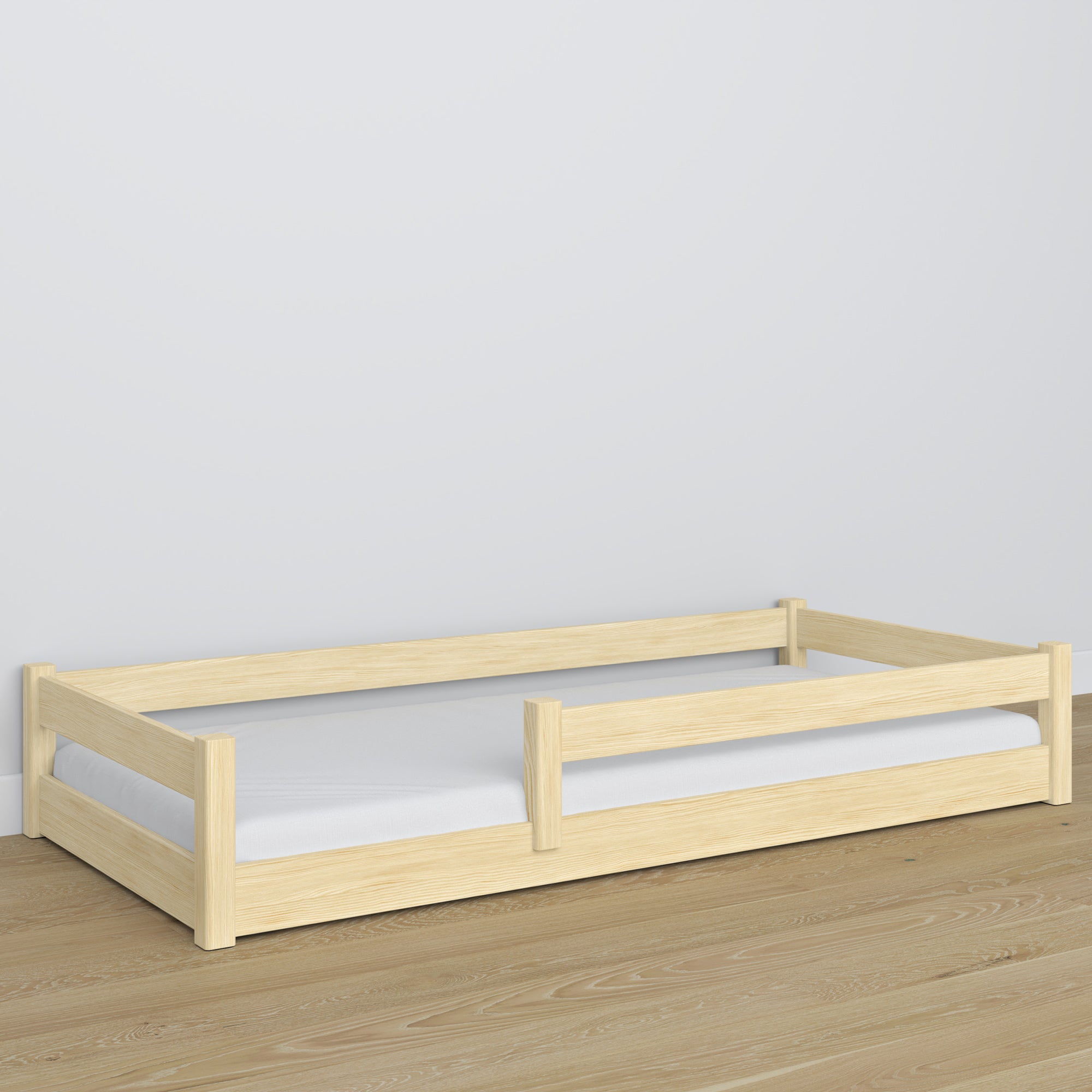 Wooden low bed N02 clear pine